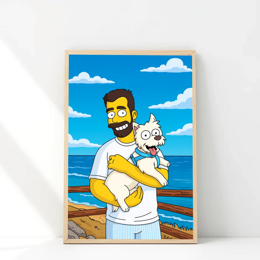 🟨 MARCO PERSONALIZADO 30X40 ESTILO LOS SIMPSONS | TU FOTO EN SPRINGFIELD 🍩💛