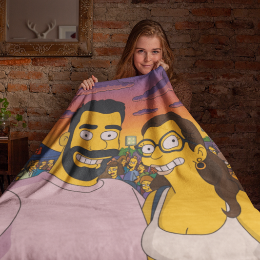 👉 🟡MANTA POLAR PERSONALIZADA ESTILO SIMPSONS