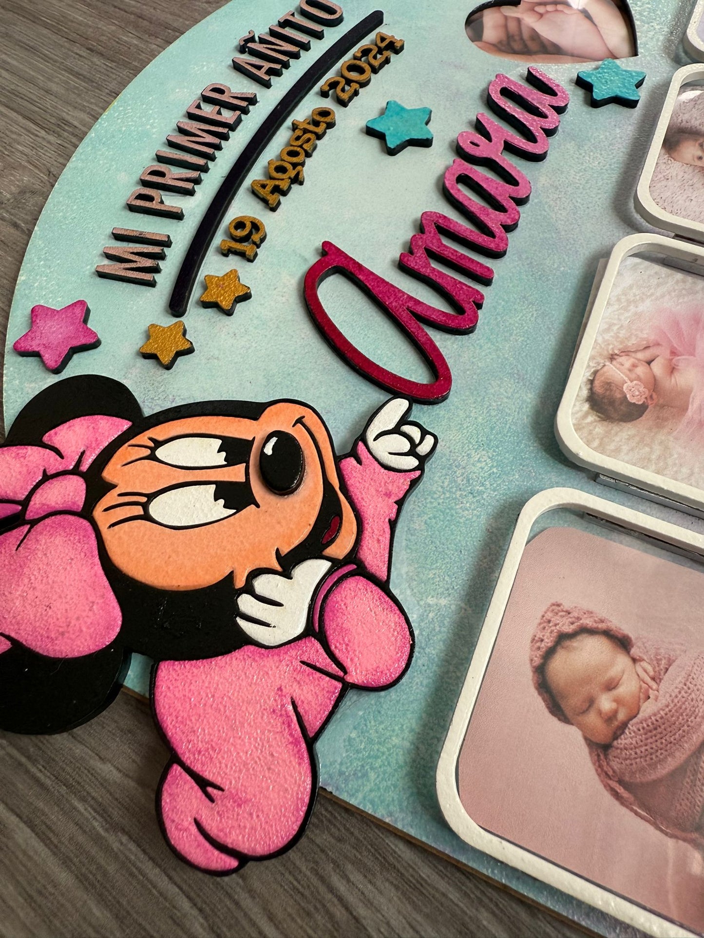 Cuadro Fotos 12 meses, Primer Añito Personalizado.