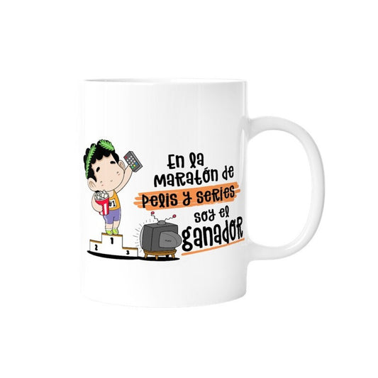 TAZA - EN LA MARATÓN DE PELIS Y SERIES SOY EL GANADOR de MALASAÑA
