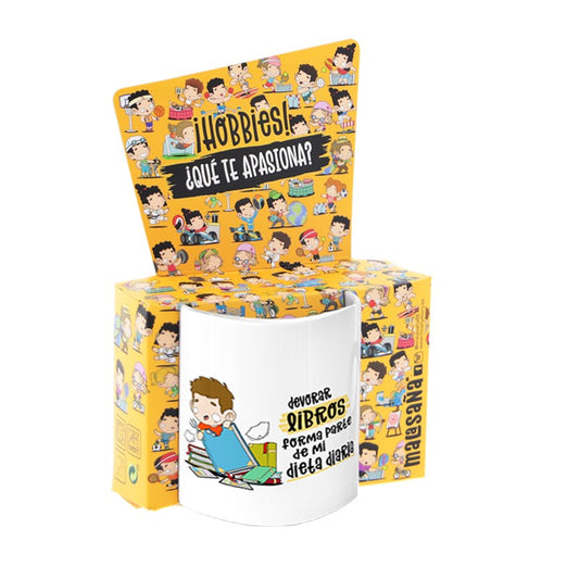 TAZA - DEVORAR LIBROS FORMA PARTE DE MI DIETA DIARIA (HOMBRE) de MALASAÑA