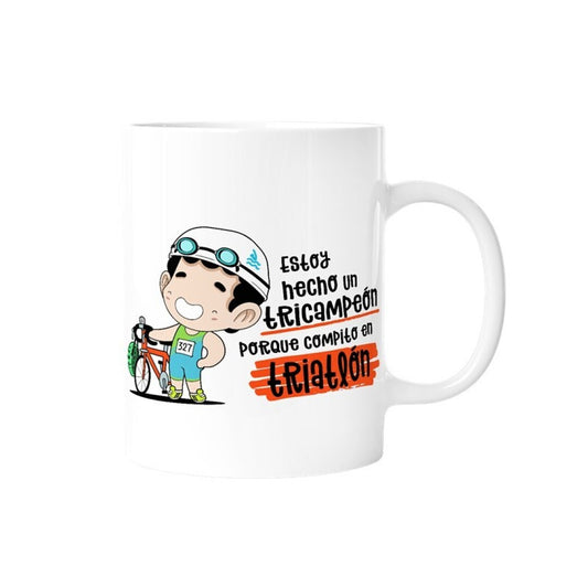TAZA - ESTOY HECHO UN TRICAMPEÓN PORQUE COMPITO EN TRIATLÓN (HOMBRE) de MALASAÑA