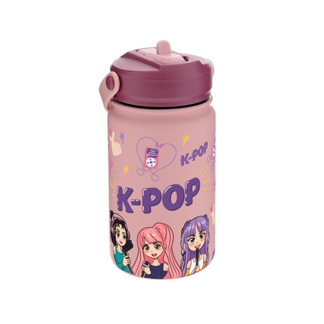 BOTELLA TÉRMICA CON ADAPTADOR INFANTIL - MAKEUP K-POP