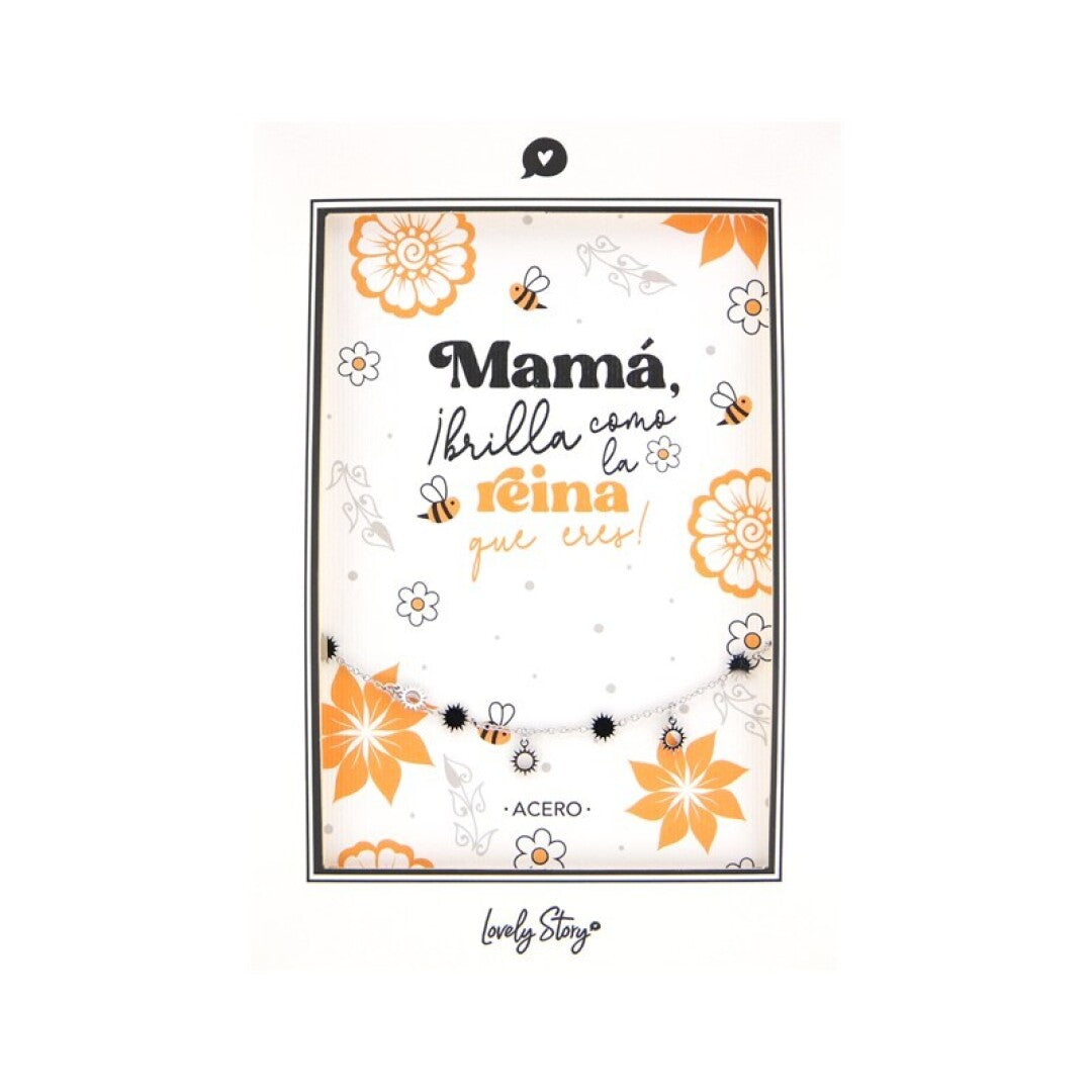 PULSERA DE ACERO PLATEADO - MAMÁ, ¡BRILLA COMO LA REINA QUE ERES!
