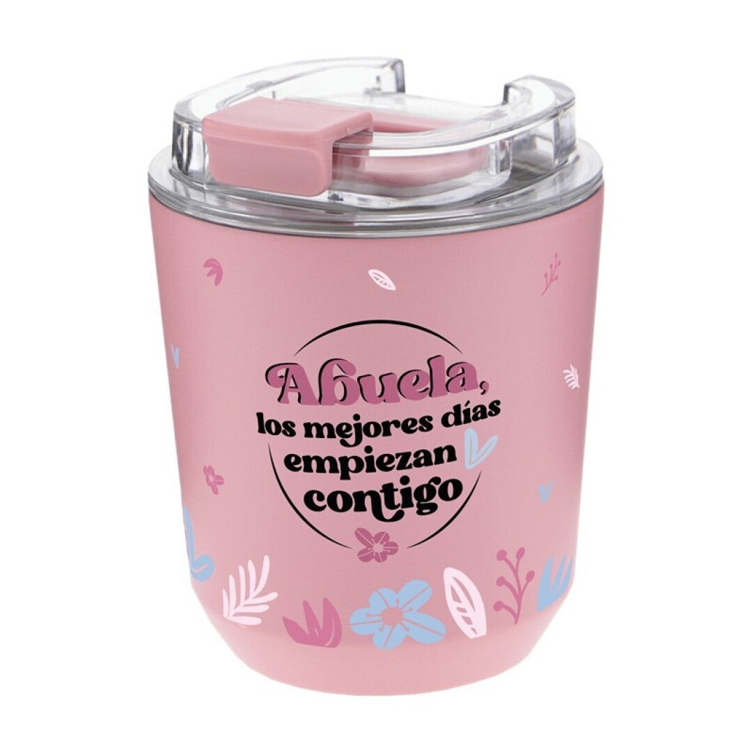 VASOS TÉRMICOS 280ML - MAKE-UP - ABUELA, LOS MEJORES DÍAS EMPIEZAN CONTIGO