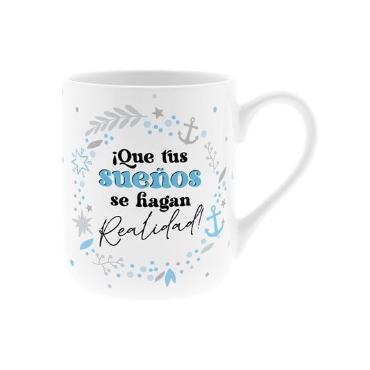 TAZA 330 ML CON PIRULETA - ¡QUE TUS SUEÑOS SE HAGAN REALIDAD!