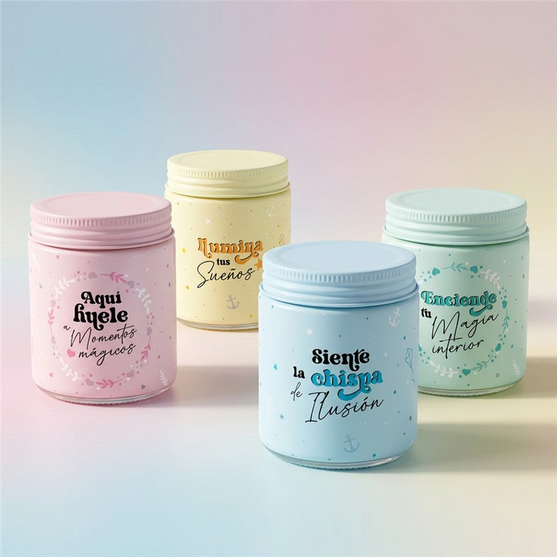 VELA AROMÁTICA - PINK - AQUÍ HUELE A MOMENTOS MÁGICOS
