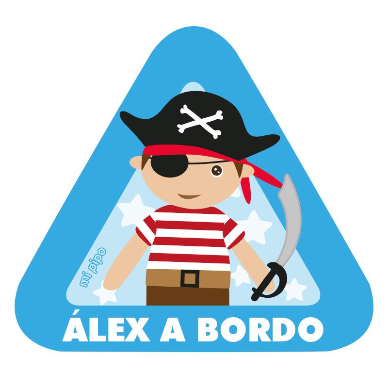 Adhesivo Bebé a bordo Pirata para coche personalizado