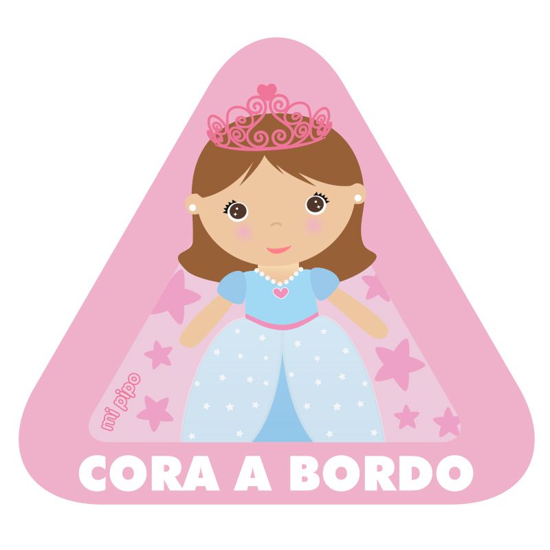 Adhesivo Bebé a bordo Princesa para coche personalizado