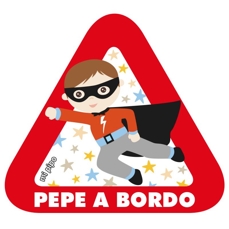 Adhesivo Bebé a bordo Superhéroe para coche personalizado