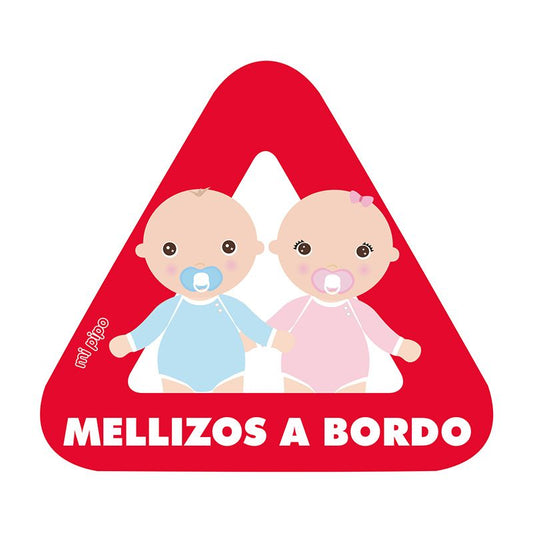 Adhesivo para coche Bebé a bordo 2 Bebés personalizado