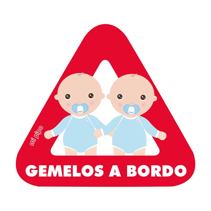 Adhesivo para coche Bebé a bordo 2 Bebés personalizado