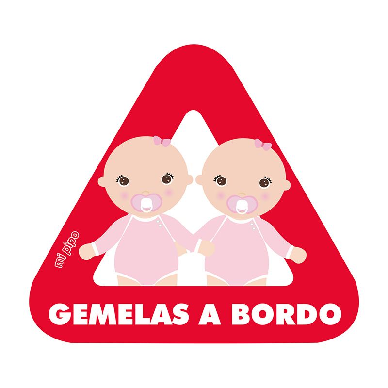 Adhesivo para coche Bebé a bordo 2 Bebés personalizado