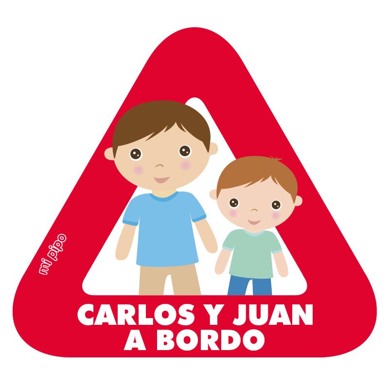 Adhesivo para coche Bebé a bordo Herman@ mayor y herman@ pequeño