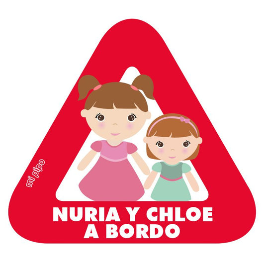 Adhesivo para coche Bebé a bordo Herman@ mayor y herman@ pequeño