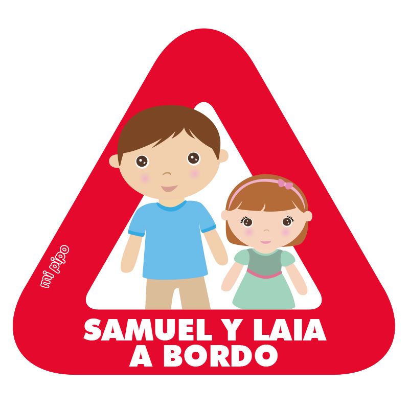 Adhesivo para coche Bebé a bordo Herman@ mayor y herman@ pequeño