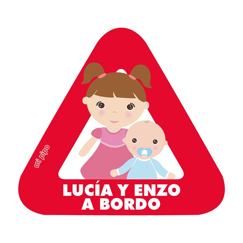 Adhesivo para coche Bebé a bordo Hermana mayor y bebé personalizado