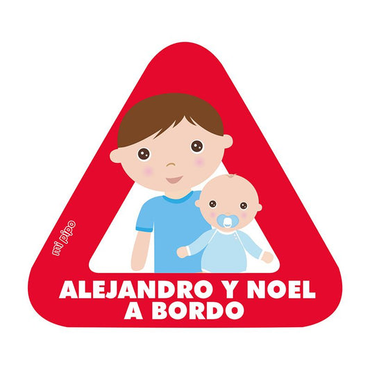 Adhesivo para coche Bebé a bordo Hermano mayor y bebé personalizado