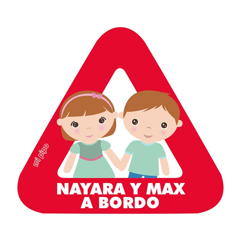 Adhesivo para coche Bebé a bordo Mellizos personalizado