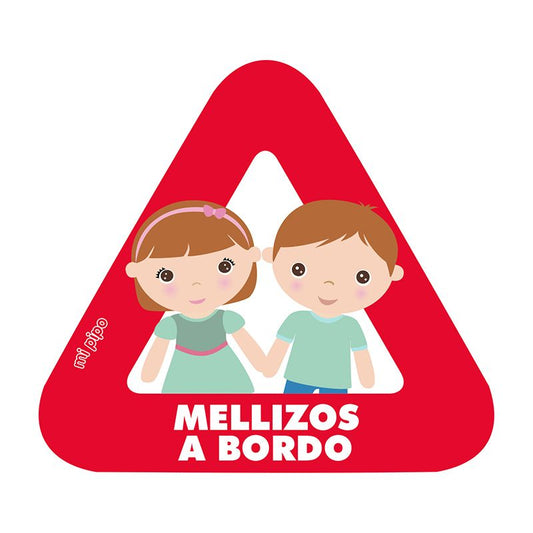 Adhesivo para coche Bebé a bordo Mellizos personalizado