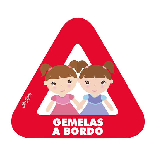 Adhesivo para coche Bebé a bordo Niñas gemelas personalizado