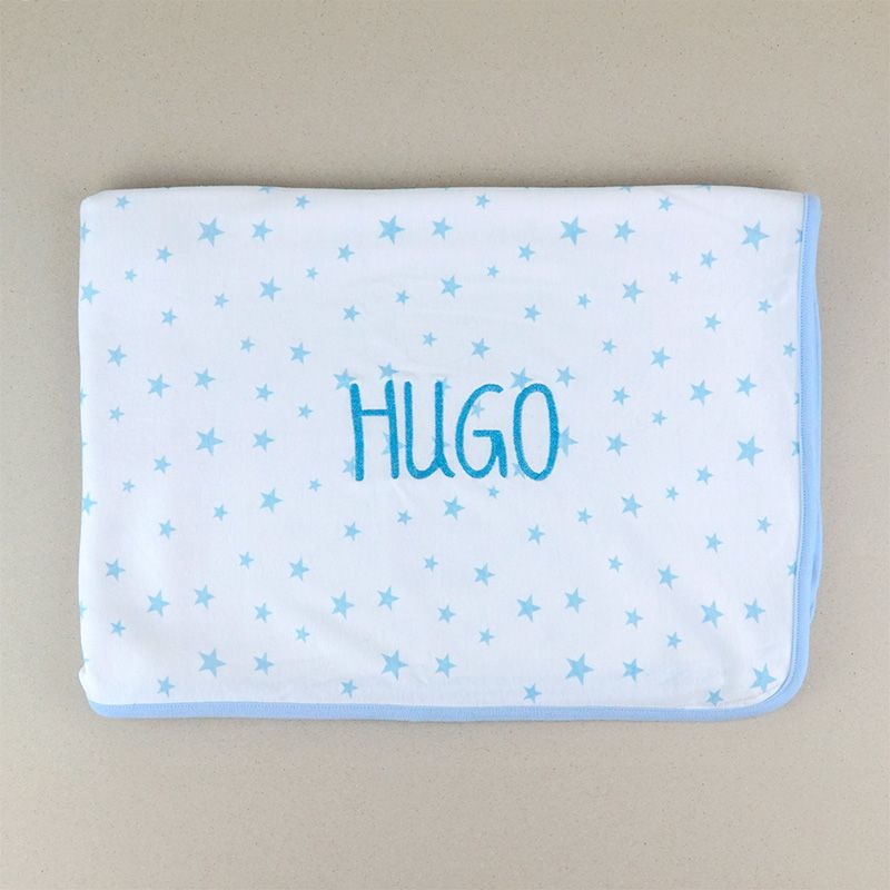 Arrullo Estrellas Azul de algodón Personalizado