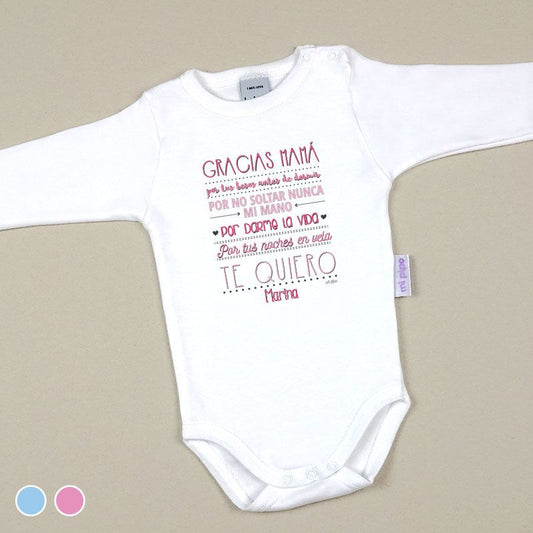 Babidu Body Personalizado Mamá Gracias Mamá por...(Nombre)