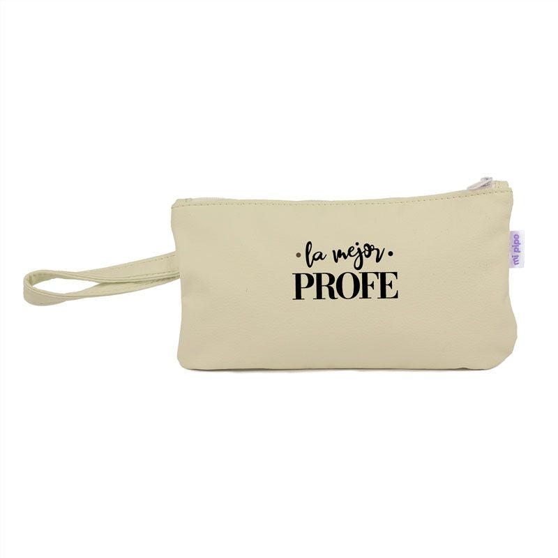 Bolso de Mano Shopper polipiel Beige La mejor profe/seño