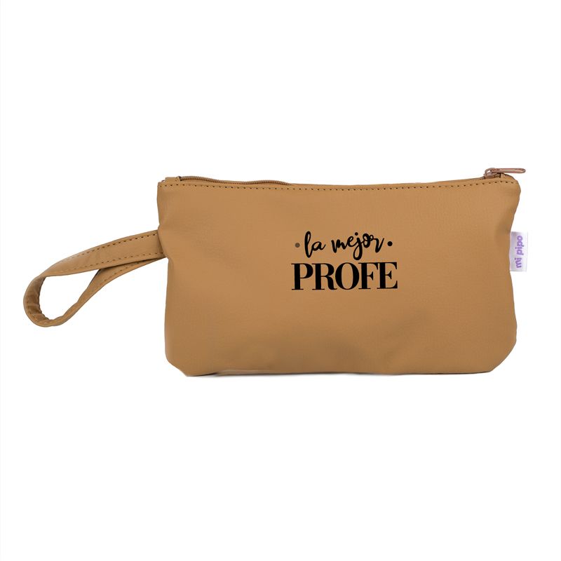 Bolso de Mano Shopper polipiel Camello La mejor profe/seño