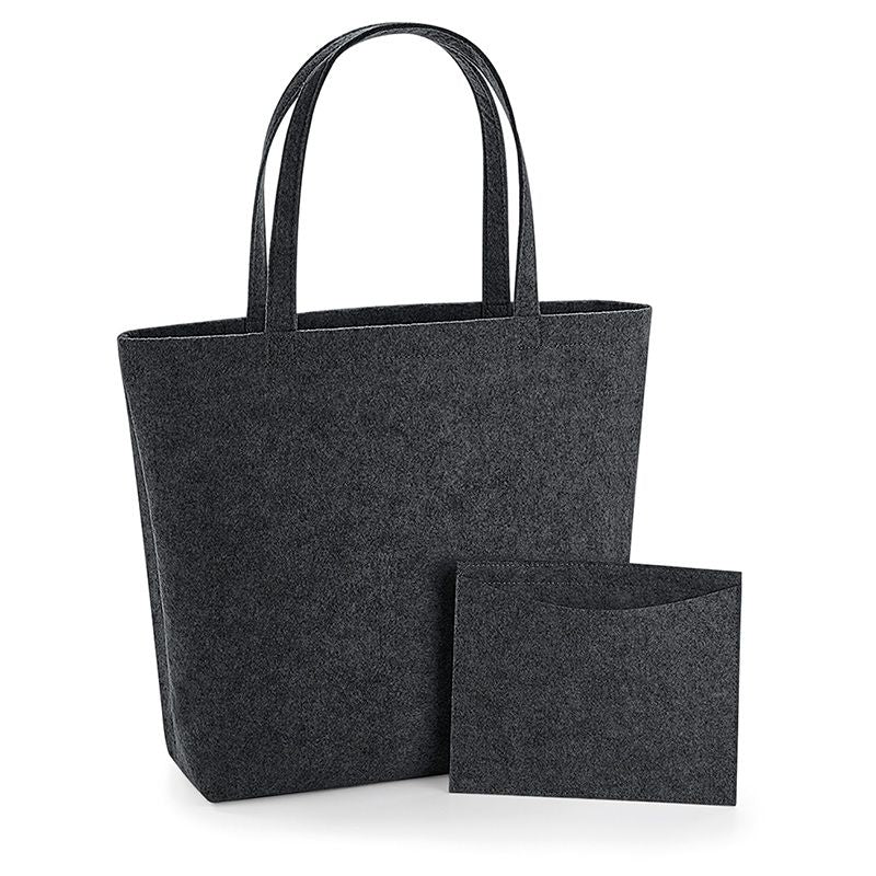 Bolso Shopper fieltro Gris Corazón + Nombre