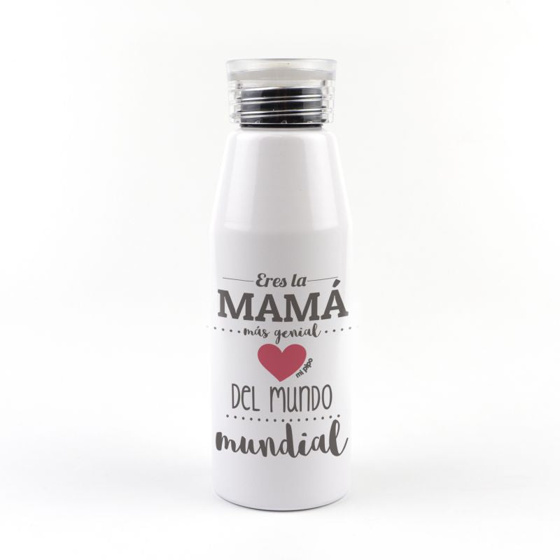 Botella Aluminio divertida Eres la Mamá mas genial del Mundo mundial