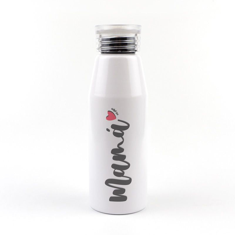Botella Aluminio divertida Mamá corazoncito