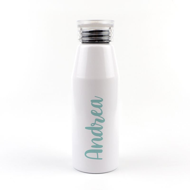 Botella Aluminio personalizada Caligrafía Menta
