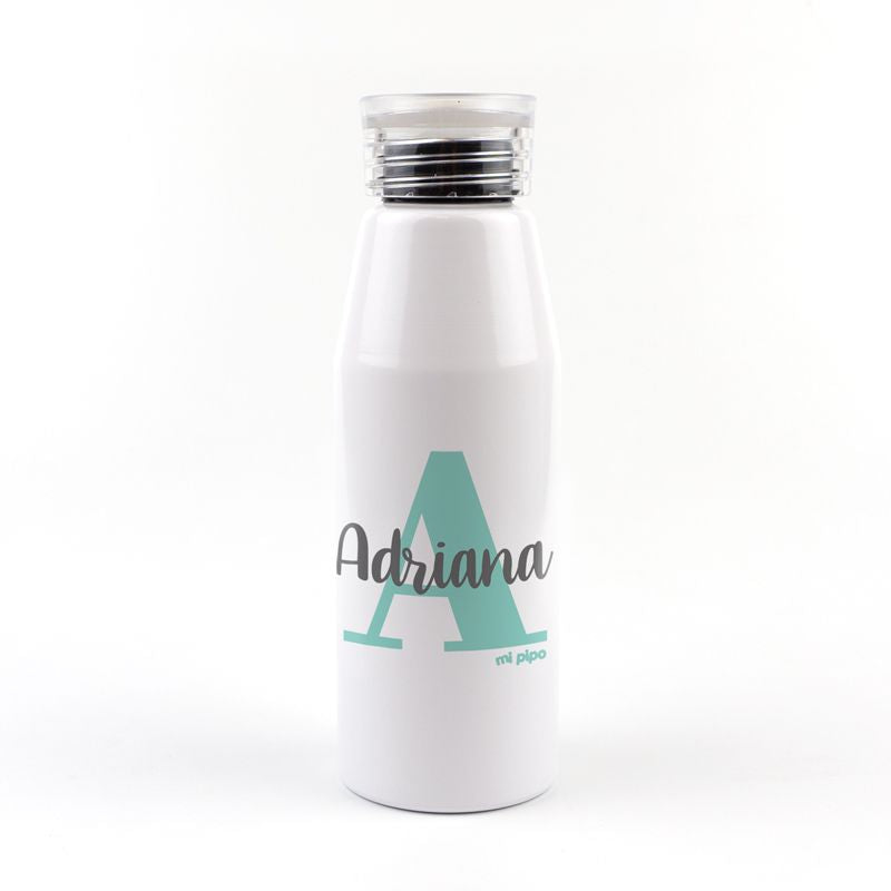 Botella Aluminio personalizada Inicial Menta