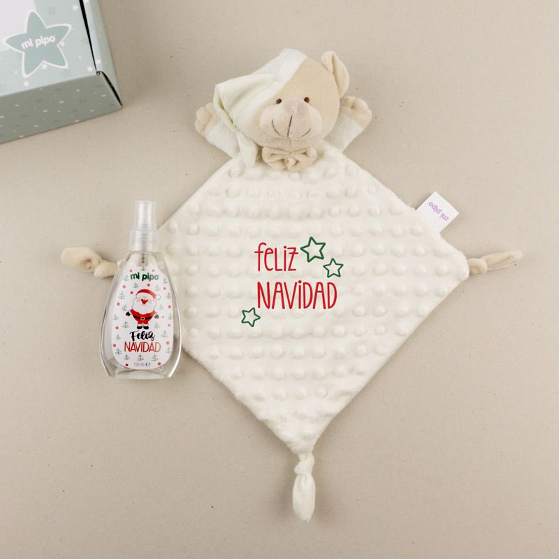 Cajita Dou dou Clásico Beige y Colonia Feliz Navidad