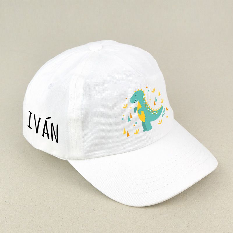 Gorra Junior Dinosaurio Blanca personalizada