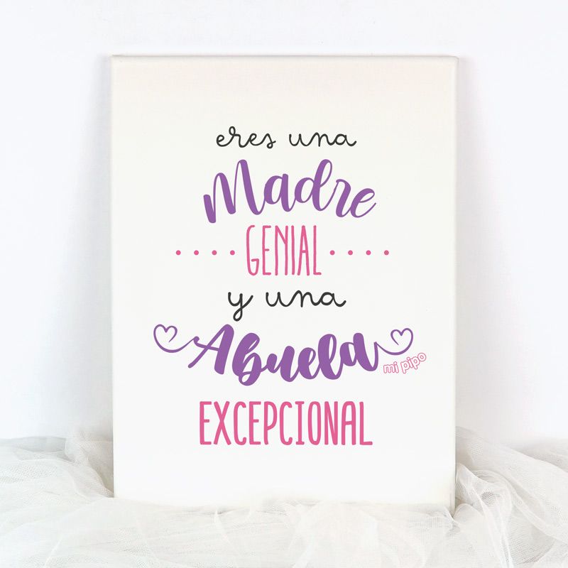 Lienzo Eres una Madre genial y una Abuela Excepcional