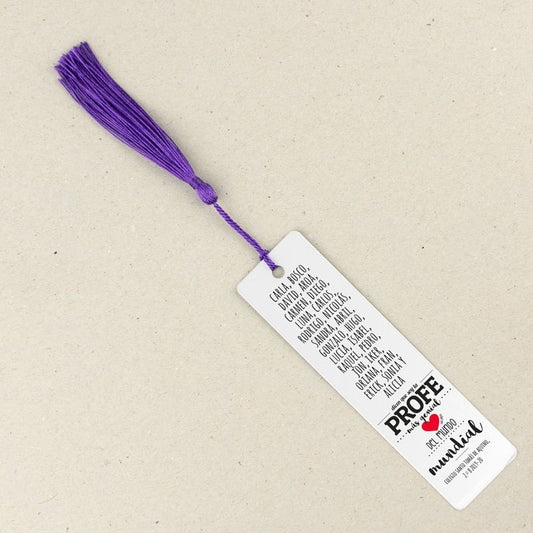 Marcapáginas Personalizado (texto alumnos) Dicen que soy la profe más genial del mundo mundial Corazón