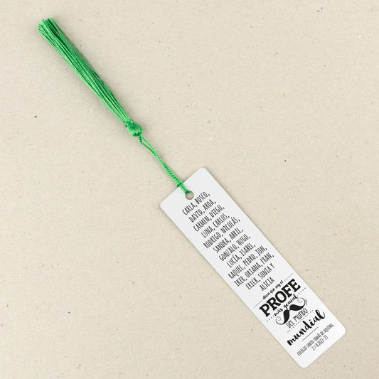 Marcapáginas Personalizado (texto alumnos) Dicen que soy el profe más genial del mundo mundial Bigote