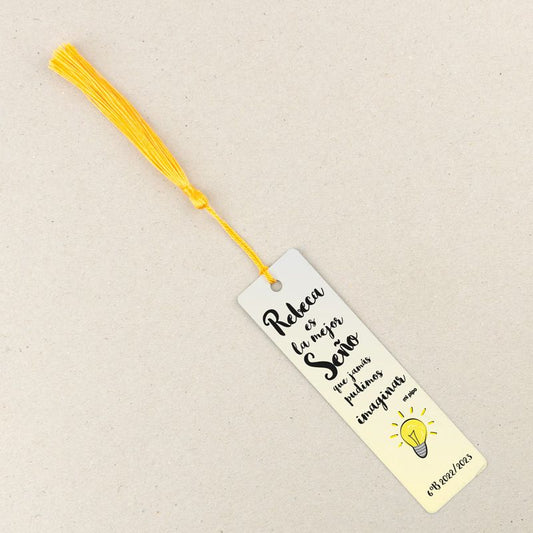 Marcapáginas Personalizado (nombre) Es la Mejor seño que jamás puede imaginar (texto libre)