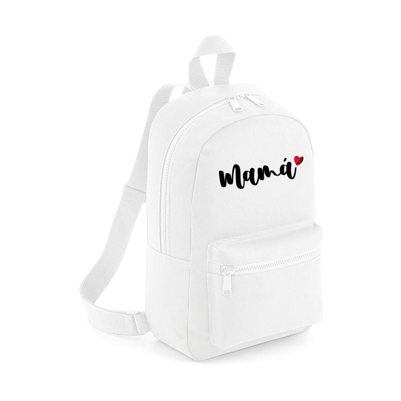 Mochila Medium Nylon Mamá corazoncito, color a elegir