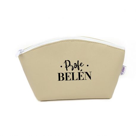 Neceser polipiel Beige Profe o Seño + Nombre