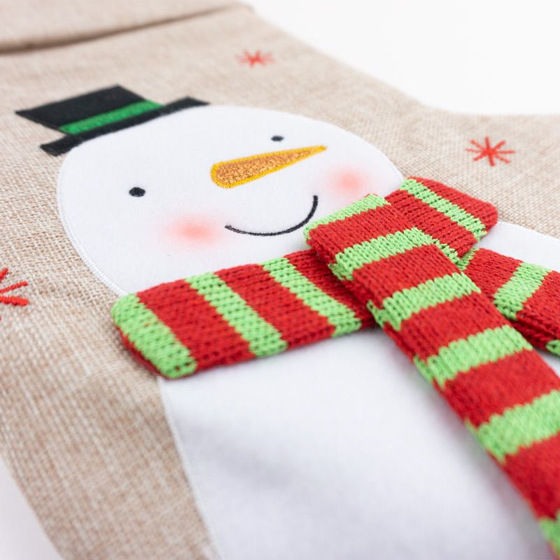 Calcetín Premium Yute Navidad Muñeco Nieve personalizado