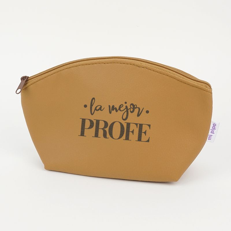 Pack Bolso Shopper + Neceser polipiel Camello La mejor Profe/Seño