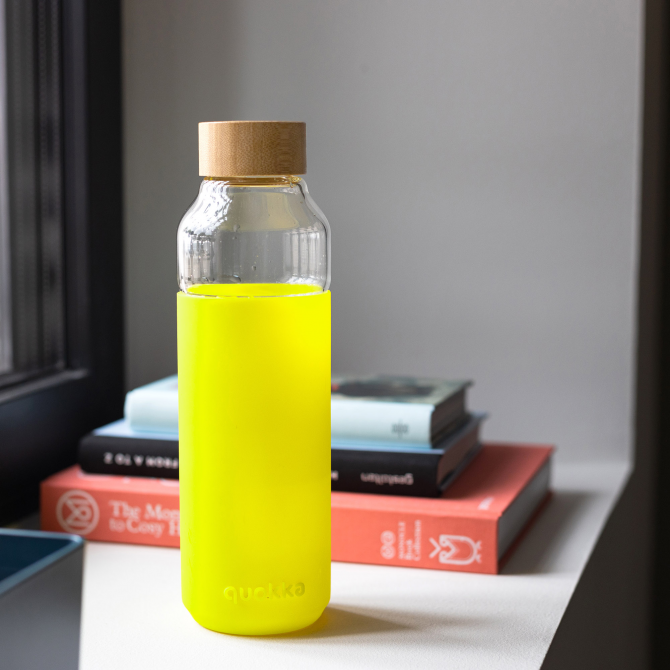 BOTELLA CRISTAL FLOW - NEON GREEN 660ML QUOKKA
