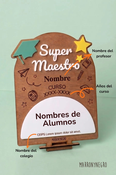 RECUERDO CLASE MAESTR@ CON SUPERPODERES - PERSONALIZADO -