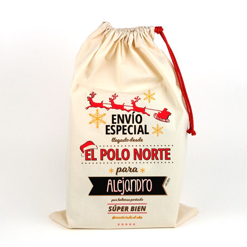 Saco Navideño para Regalos Trineo personalizado