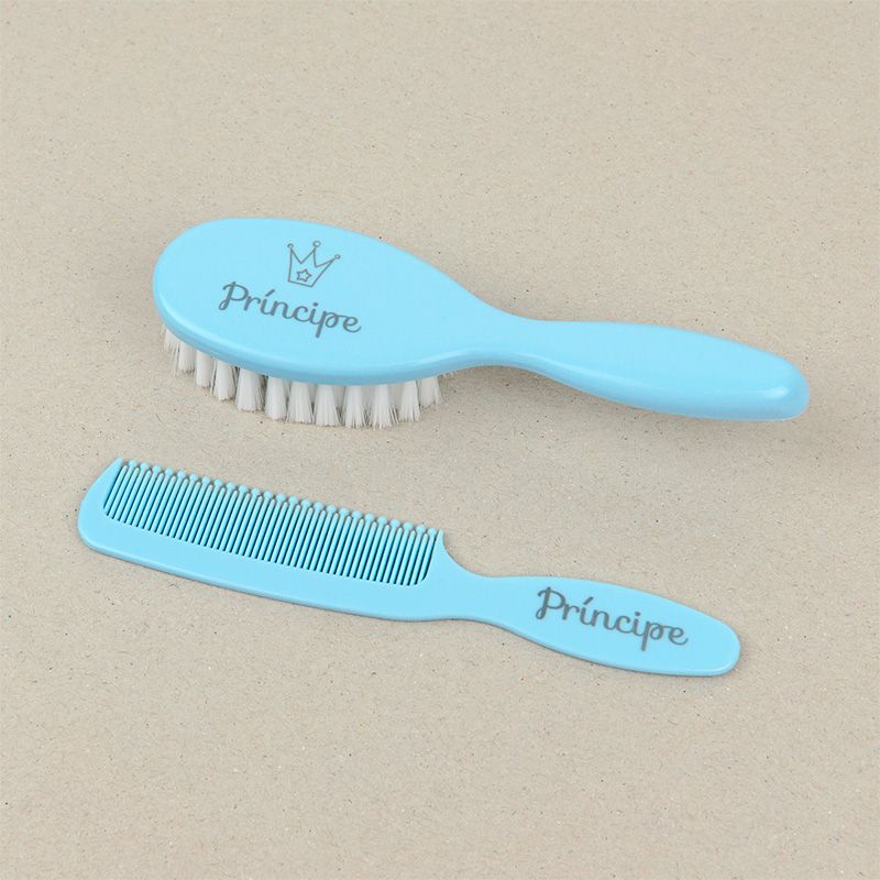 Set Cepillo y peine azul Príncipe