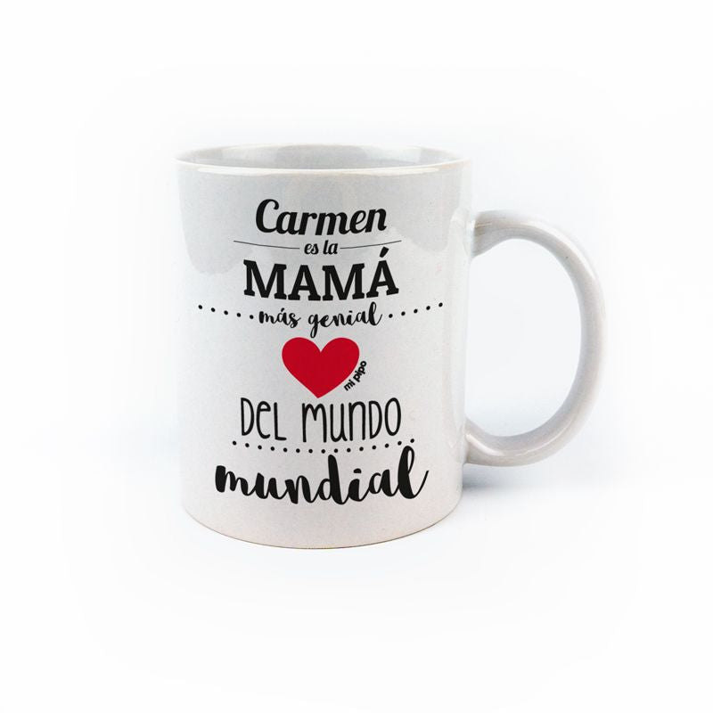 Taza cerámica o plástico Mamá la mejor mamá del mundo mundial personalizada