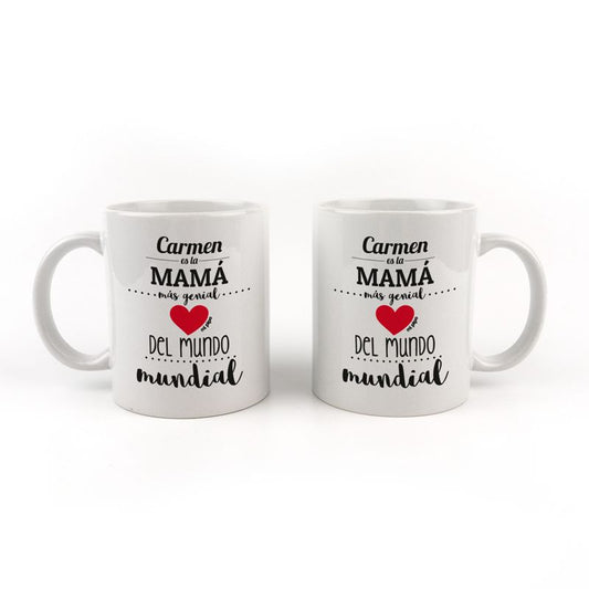 Taza cerámica o plástico Mamá la mejor mamá del mundo mundial personalizada